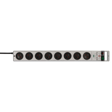 Super-trdni anti-drsnik Strip 8 vtičnice 2.5m 13.500a - srebro