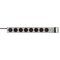 Super-trdni anti-drsnik Strip 8 vtičnice 2.5m 13.500a - srebro