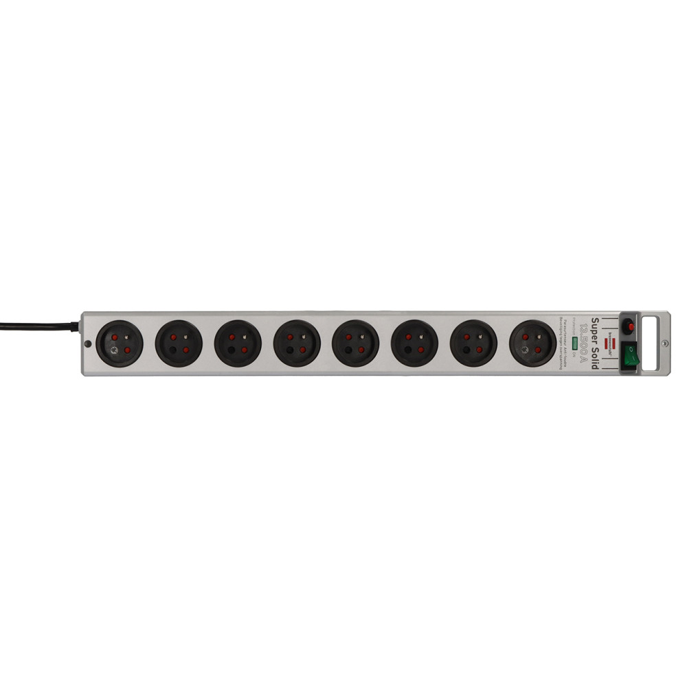 Super-trdni anti-drsnik Strip 8 vtičnice 2.5m 13.500a - srebro