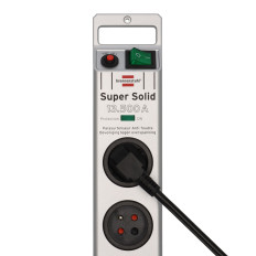 SUPER-SOLID anti-slip strip 8 sockets 2.5m 13.500A - striebro