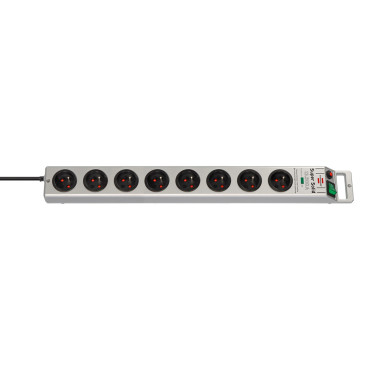 Super-trdni anti-drsnik Strip 8 vtičnice 2.5m 13.500a - srebro