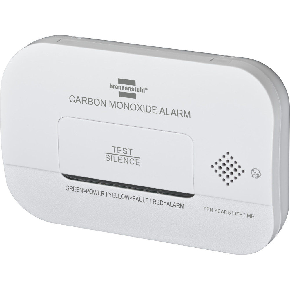 Karbonmonoksydgrockingssensor med alarmsignal og LED-dioder - hvit