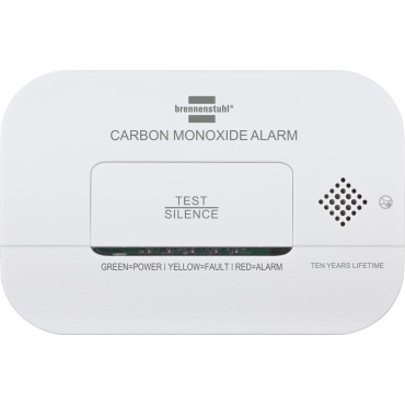 Karbonmonoksydgrockingssensor med alarmsignal og LED-dioder - hvit