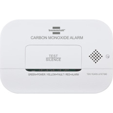 Karbonmonoksydgrockingssensor med alarmsignal og LED-dioder - hvit