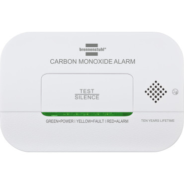 Karbonmonoksydgrockingssensor med alarmsignal og LED-dioder - hvit