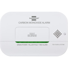 Karbonmonoksydgrockingssensor med alarmsignal og LED-dioder - hvit