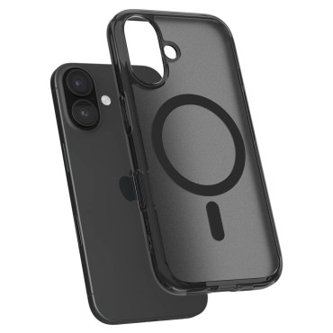 Case Case op iPhone 16e Ultra Hybrid T MagSafe - Zwart Semi-transparant