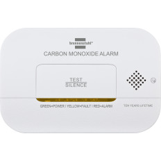 Karbonmonoksydgrockingssensor med alarmsignal og LED-dioder - hvit