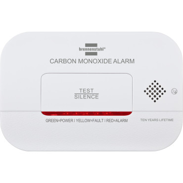Karbonmonoksydgrockingssensor med alarmsignal og LED-dioder - hvit
