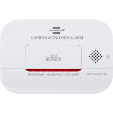 Karbonmonoksydgrockingssensor med alarmsignal og LED-dioder - hvit