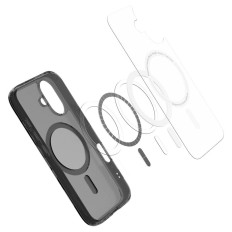 Case Case op iPhone 16e Ultra Hybrid T MagSafe - Zwart Semi-transparant
