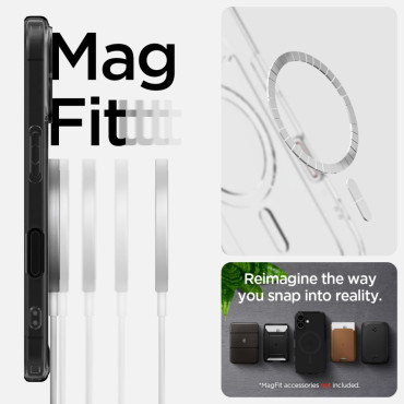 Case Case op iPhone 16e Ultra Hybrid T MagSafe - Zwart Semi-transparant