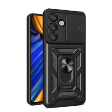 Cas blindé avec le boîtier de boîtier de caméra sur Oneplus 13R 5G / Ace 5G / Ace Pro 5G Armor Armor Hybrid - Noir