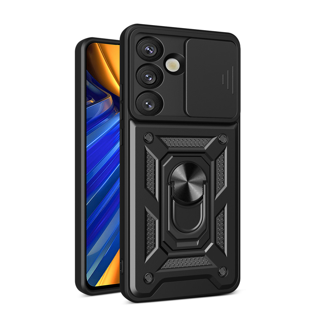 Cas blindé avec le boîtier de boîtier de caméra sur Oneplus 13R 5G / Ace 5G / Ace Pro 5G Armor Armor Hybrid - Noir