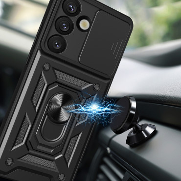 Cas blindé avec le boîtier de boîtier de caméra sur Oneplus 13R 5G / Ace 5G / Ace Pro 5G Armor Armor Hybrid - Noir