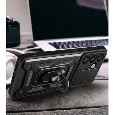 Cas blindé avec le boîtier de boîtier de caméra sur Oneplus 13R 5G / Ace 5G / Ace Pro 5G Armor Armor Hybrid - Noir