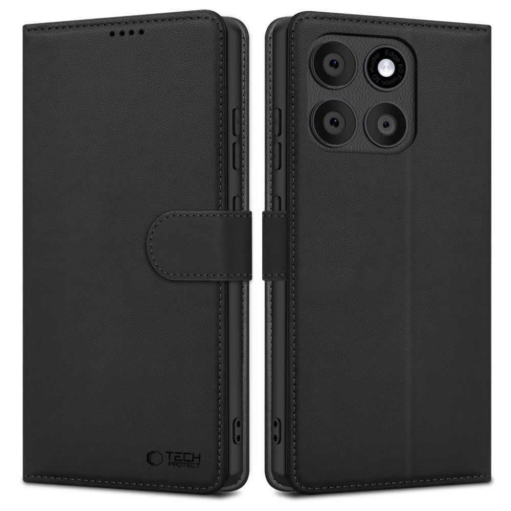 Pokrov slučaja na motorola rub 60 fuzijskog novčanika - crno