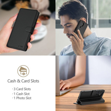 Capa de Caso no Motorola Borda 60 Fusion Wallet - Preto