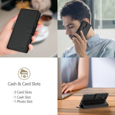 Capa de Caso no Motorola Borda 60 Fusion Wallet - Preto
