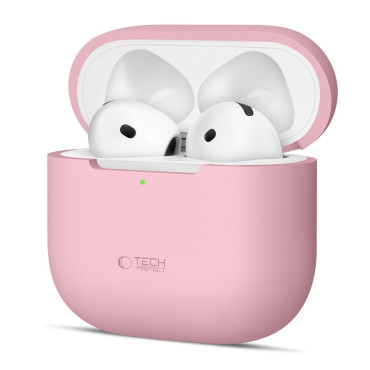 Casos protetores de silicone em fones de ouvido Apple Airpods 4 - rosa