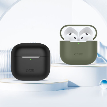 Casos protetores de silicone em fones de ouvido Apple Airpods 4 - Olive