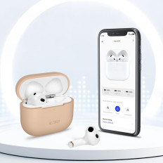 Casos protetores de silicone em fones de ouvido Apple Airpods 4 - Olive