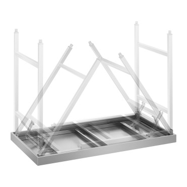 Tabela de trabalho de aço inoxidável dobrável 120 x 60 cm a 120 kg Royal Catering Rcat-120k