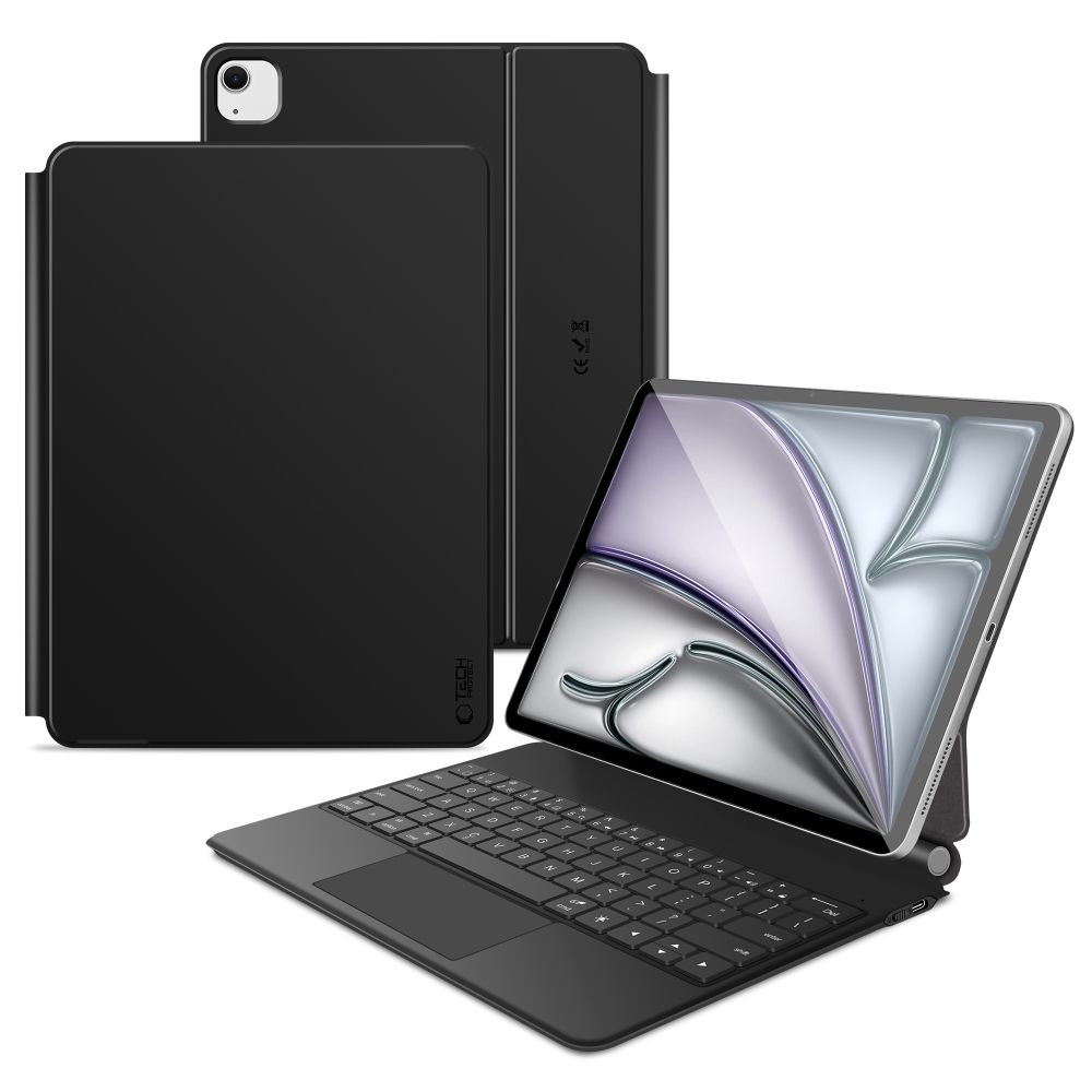 Fall mit Tastatur auf dem iPad Pro 12.9 '' 2020/2021/2022 / ipad luft 13 '' 2024/2025 smartcase magnetic - schwarz