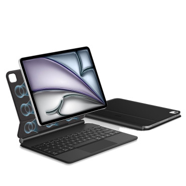 Caso com teclado no ipad pro 12.9 '2020/2021/2022 / iPad Air 13' '2024/2025 Smartcase magnético - preto