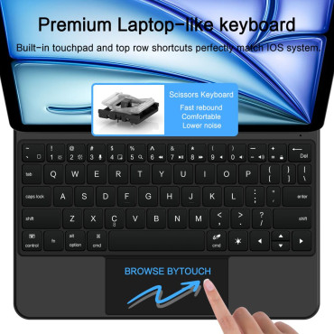 Veske med tastatur på iPad Air 10.9 '' 2020/2022 / iPad Air 11 '' 2024/2025 SmartCase Magnetic - Svart
