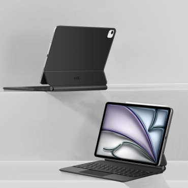 Fall mit Tastatur auf dem iPad Pro 12.9 '' 2020/2021/2022 / ipad luft 13 '' 2024/2025 smartcase magnetic - schwarz