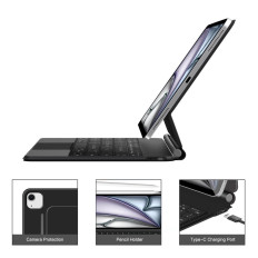 Fall mit Tastatur auf dem iPad Pro 12.9 '' 2020/2021/2022 / ipad luft 13 '' 2024/2025 smartcase magnetic - schwarz