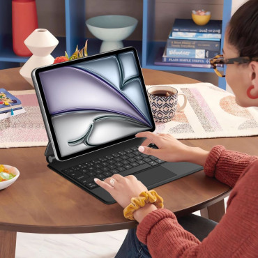 Caso com teclado no ipad pro 12.9 '2020/2021/2022 / iPad Air 13' '2024/2025 Smartcase magnético - preto