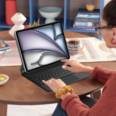 Caso com teclado no ipad pro 12.9 '2020/2021/2022 / iPad Air 13' '2024/2025 Smartcase magnético - preto