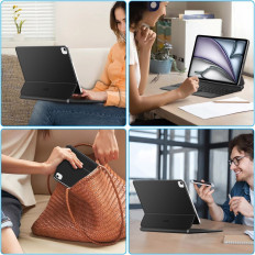 Caso com teclado no ipad pro 12.9 '2020/2021/2022 / iPad Air 13' '2024/2025 Smartcase magnético - preto