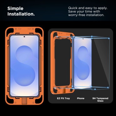 Vidro temperado para Samsung Galaxy S25 + Set Rápido + - Transparente
