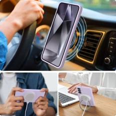 Κάλυψη θήκης για το Samsung Galaxy S25 Edge Lugin Silicone Magsafe - Violet