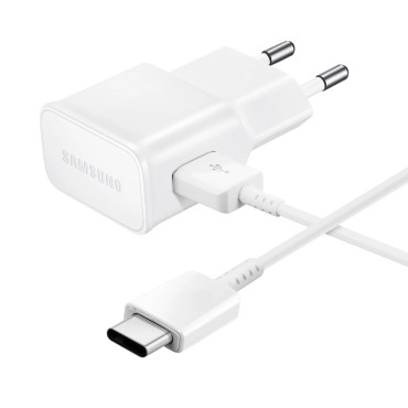 Samsung USB-A 15W Omrežni polnilnik z USB-A kabel - USB-C - bela