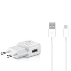 Samsung USB-A 15W φορτιστή δικτύου με καλώδιο USB - USB-C - λευκό