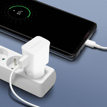 Samsung USB-A 15W Omrežni polnilnik z USB-A kabel - USB-C - bela