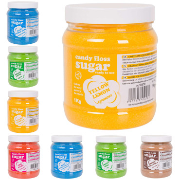 Colorful flavored sugar for a sugar wool set 8 x 1 kg