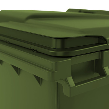 Konteinerių atliekų konteinerių gulvės atliekos nuo BZH EN 840-2 DIN 1100L - žalia