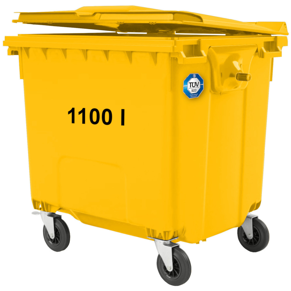 Recipiente de resíduos de recipiente desperdício Gulfal PZH en 840-2 DIN 1100L - Amarelo
