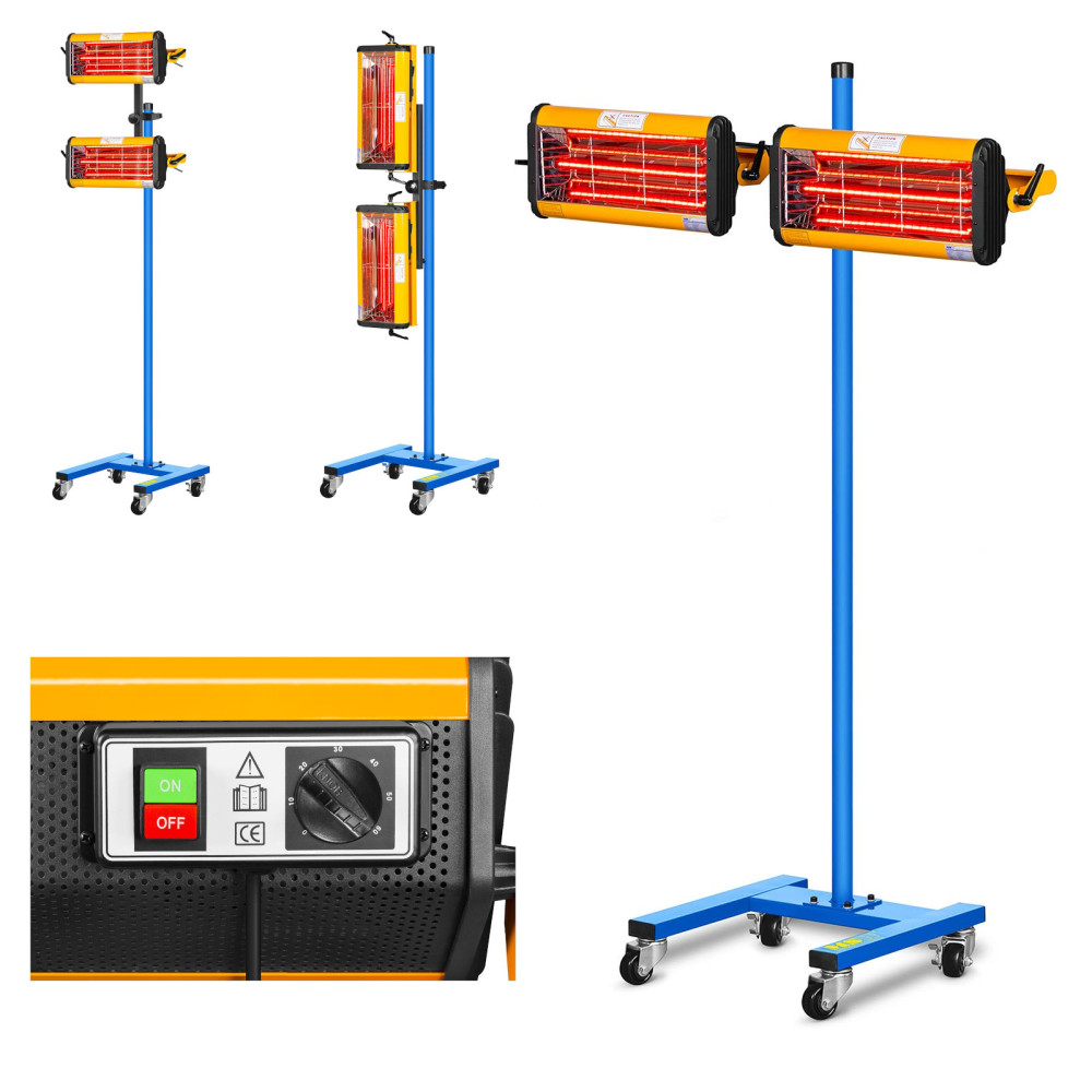 Fire-infracrveni toplinski radijator za sušenje boje na stativ 2200W IR-sušilica2000.2