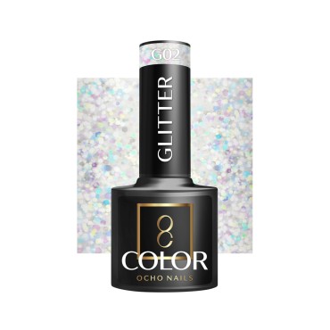 OCHO NAILS Hybrid kynsilakka glitter G02 - 5 g — etuosa