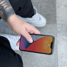 Gehard glasglasfolie met een frame op Huawei Y5P Volledige Cover Flexi Nano - Zwart