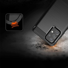 Coque de boîtier flexible pour cas de carbone Samsung Galaxy A72 4G - Noir