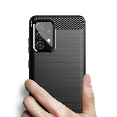 Coque de boîtier flexible pour cas de carbone Samsung Galaxy A72 4G - Noir