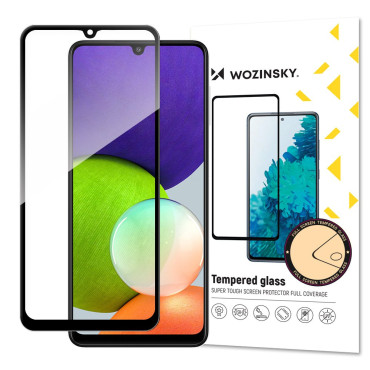 Gehard glas voor het hele scherm met een frame voor Samsung Galaxy A22 4G Case Friendly - Black