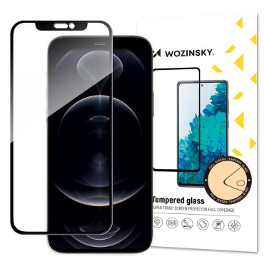 Vidrio templado para iPhone 14 PLUS / 13 Pro Max para toda la pantalla con marco amigable para casos - Negro